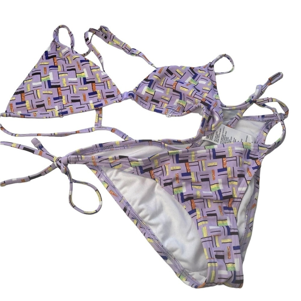 New Out From Under Bikini Set String Geometric Pa… - image 1